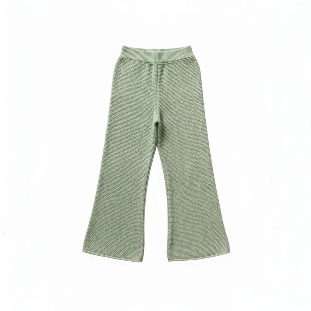 Sincerely Jules Sweater Knit Wide-Leg Pants – Size L – Sage Green